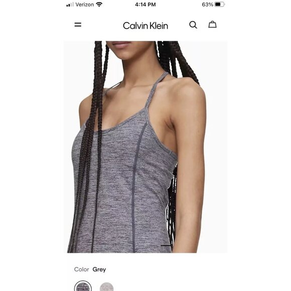 NWT Calvin Klein Medium Performance Heather Gray Racerback Athletic Dress - Picture 3 of 16